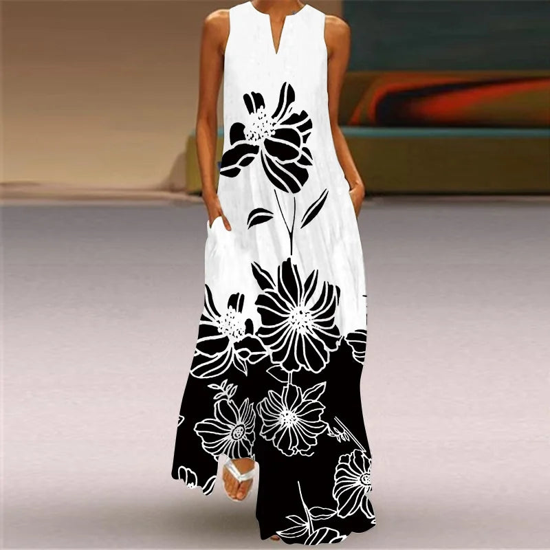 Elodie | Butterfly Floral A-Line Maxi Dress