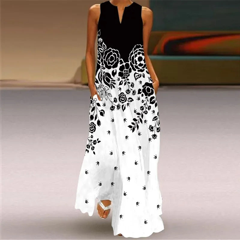 Elodie | Butterfly Floral A-Line Maxi Dress