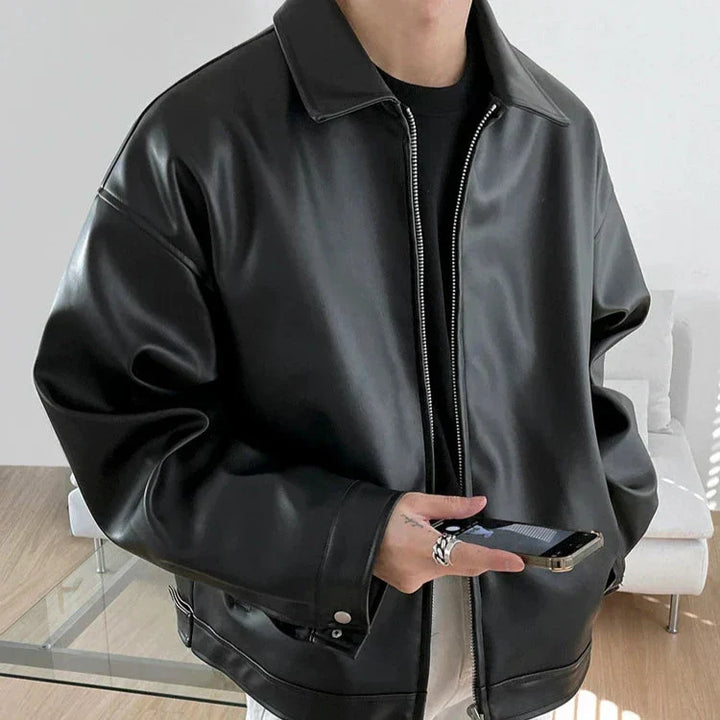 Jace | Men's Leather Bomber Jacket