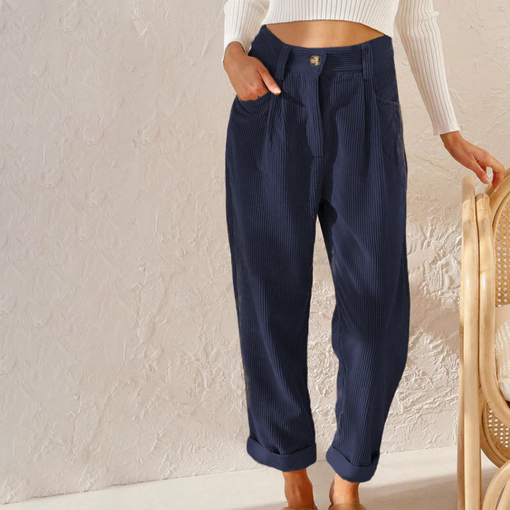 Hazel | Women's High Waist Corduroy Pants