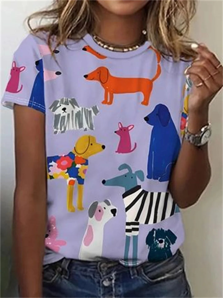 Olivia | Women's Dog Graphic Tee with Relaxed Fit