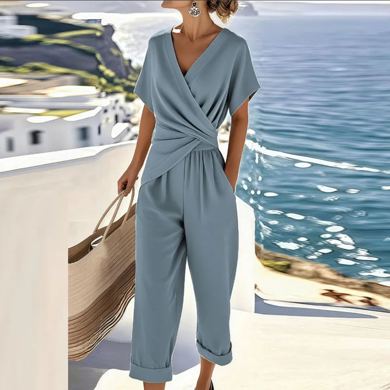 Lenora | Women's Two-Piece Wrap Top Set