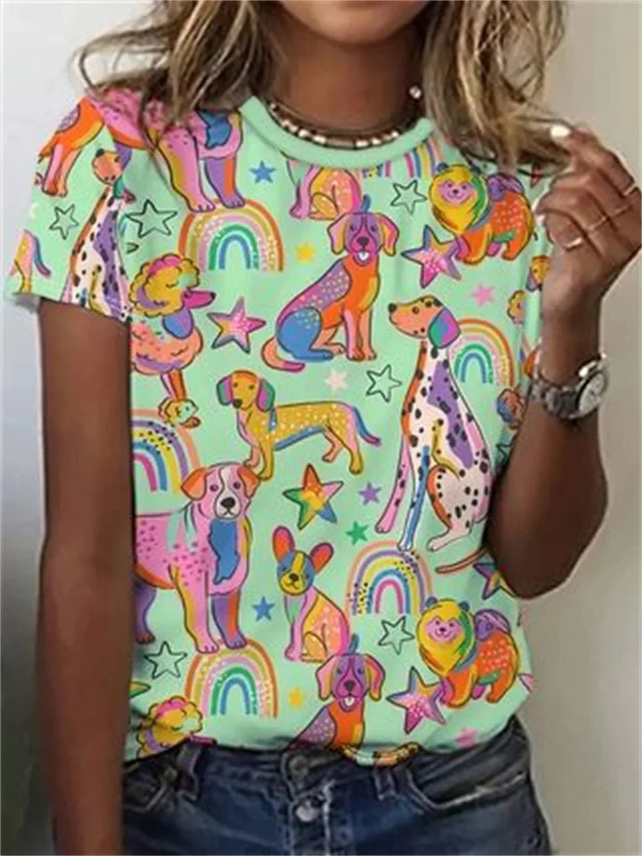 Olivia | Women's Dog Graphic Tee with Relaxed Fit