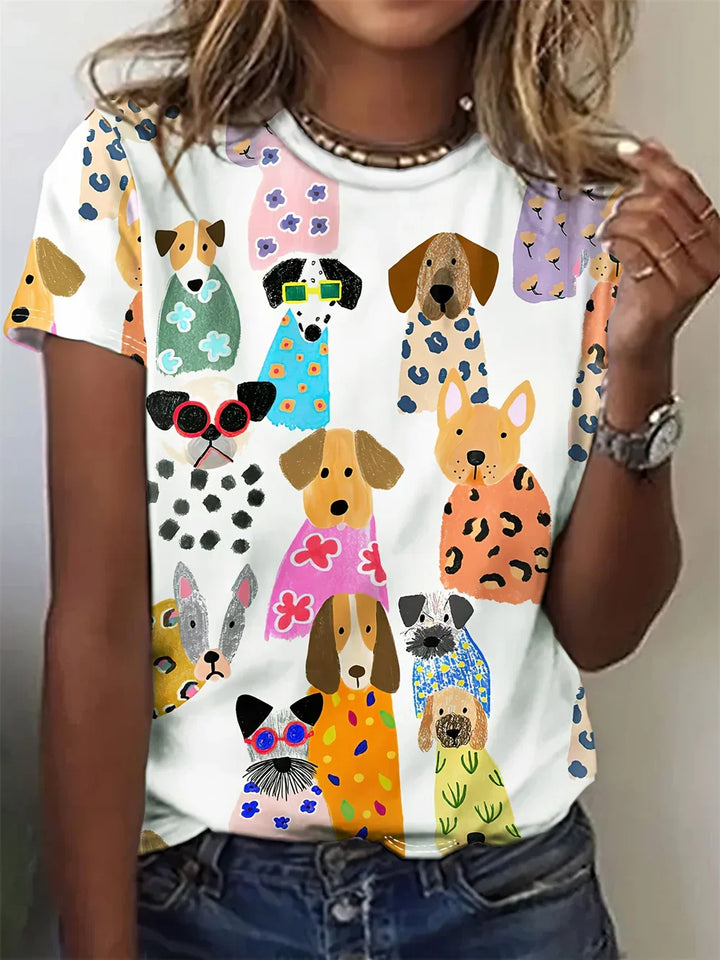 Olivia | Women's Dog Graphic Tee with Relaxed Fit