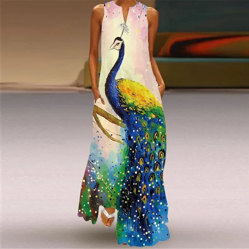 Elodie | Butterfly Floral A-Line Maxi Dress
