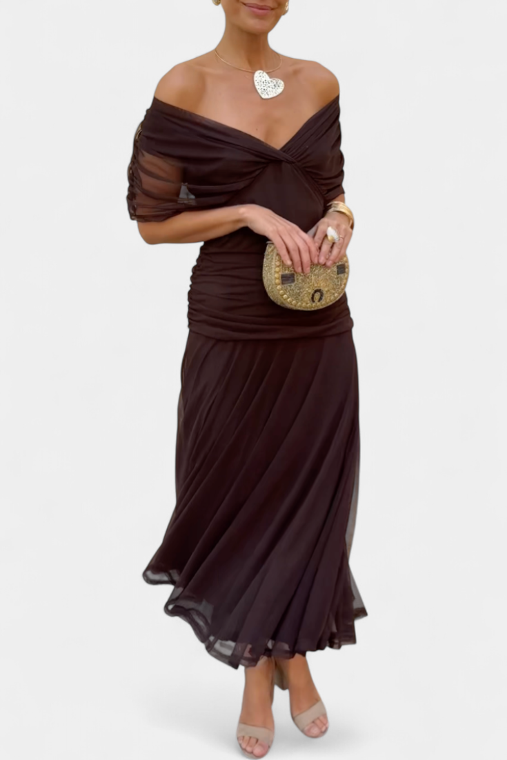Wisteria | V-Neck Pleated Floral Maxi Dress