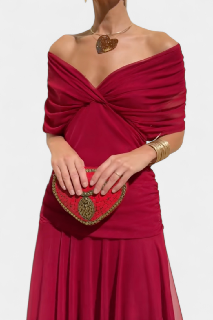 Persephone | Off-Shoulder Ruched Evening Dress