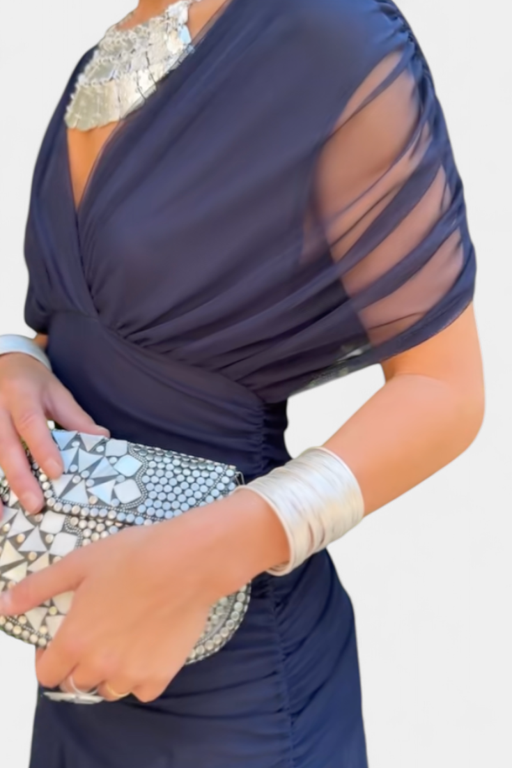 Wisteria | V-Neck Pleated Floral Maxi Dress