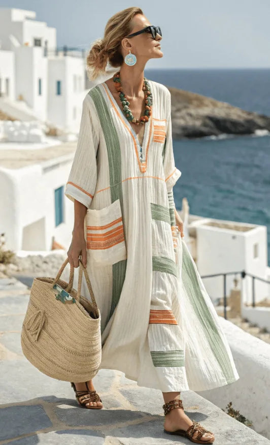 Penelope | Boho Maxi Sundress with Flowy Fit