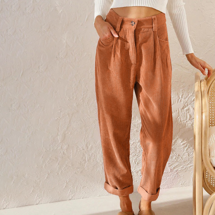 Hazel | Women's High Waist Corduroy Pants
