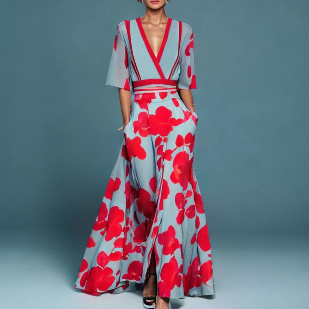 Stella | Floral Wrap Maxi Dress with Pockets