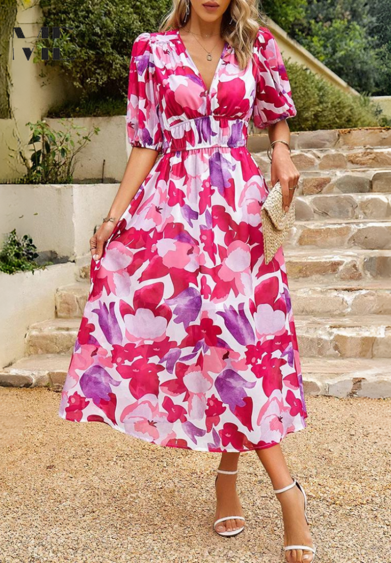 Evangeline | Women's Floral Midi Dress