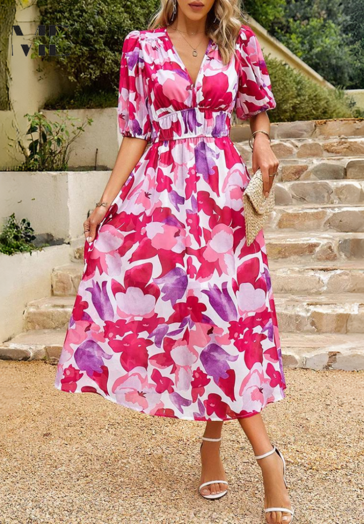 Evangeline | Women's Floral Midi Dress