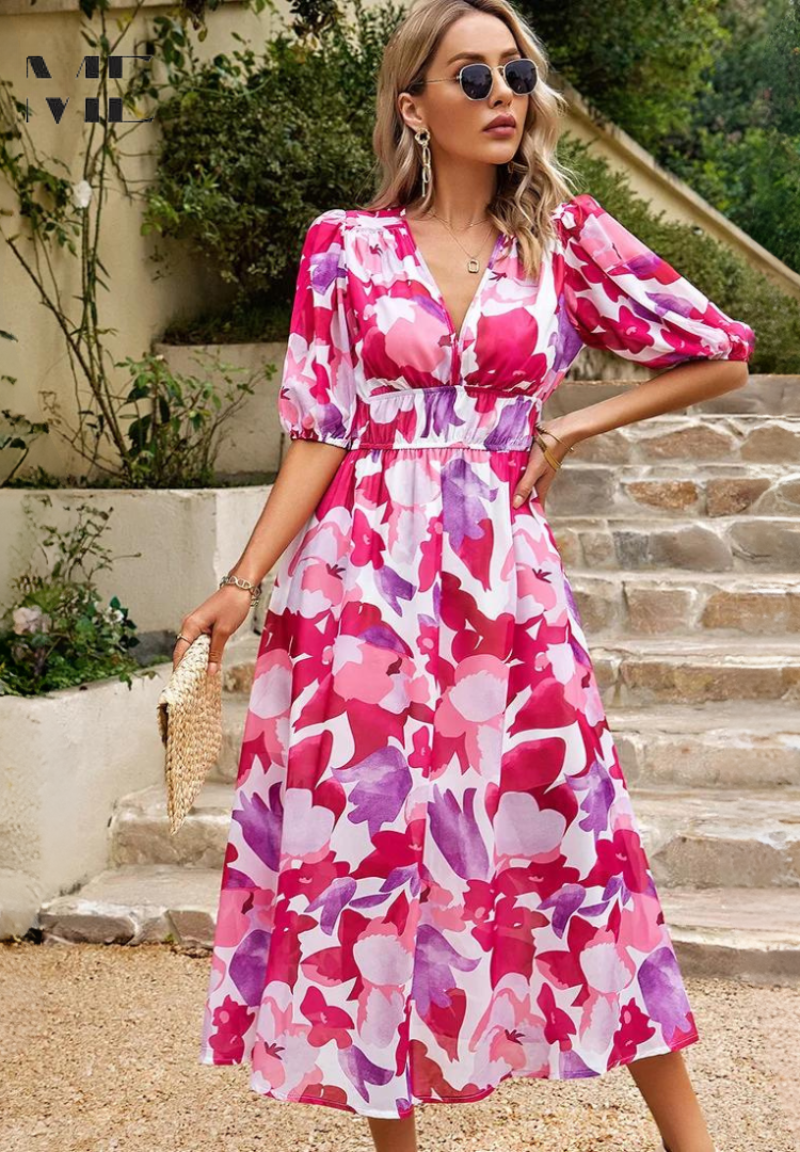 Evangeline | Women's Floral Midi Dress