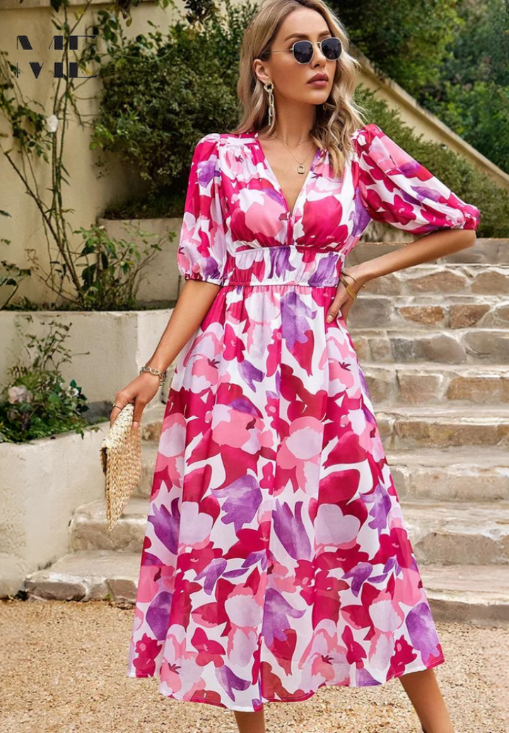 Evangeline | Women's Floral Midi Dress