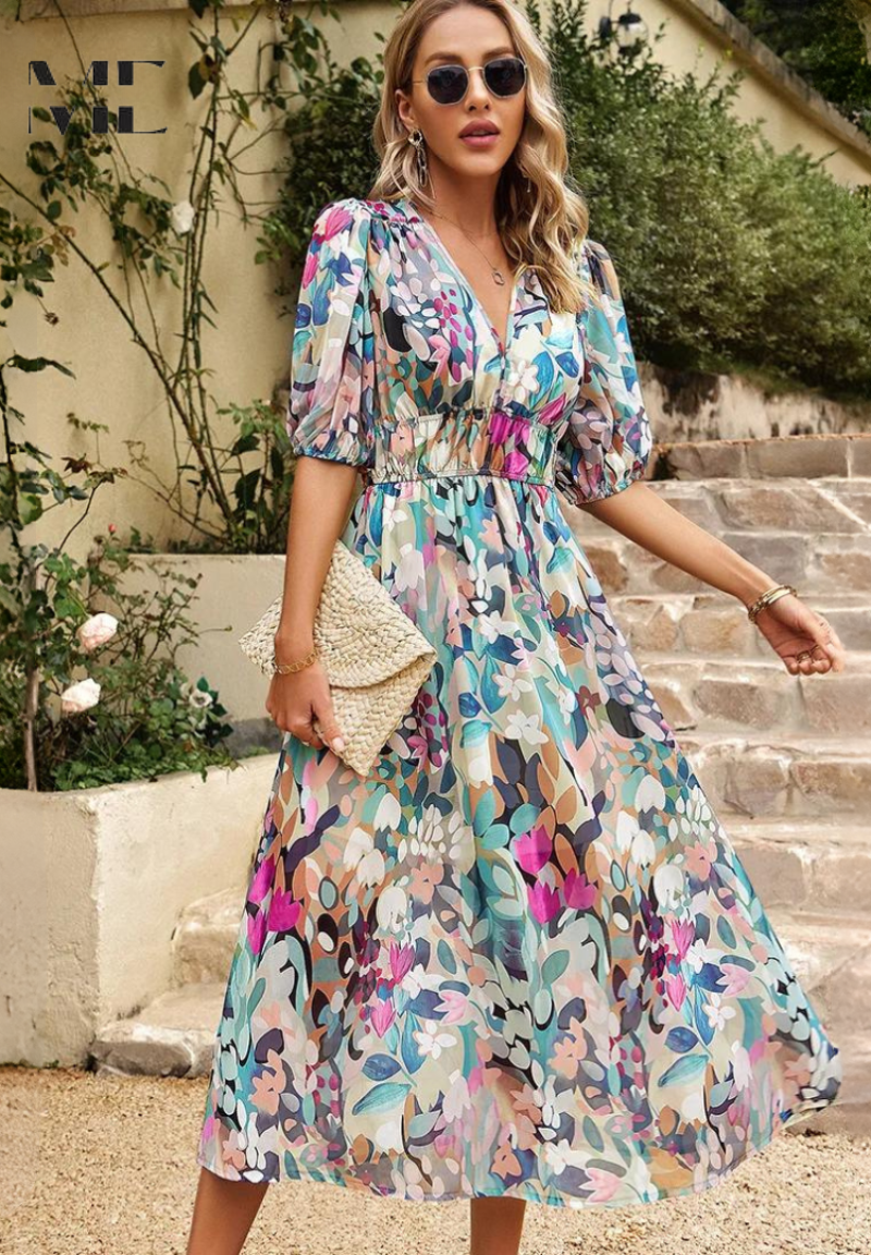 Evangeline | Women's Floral Midi Dress