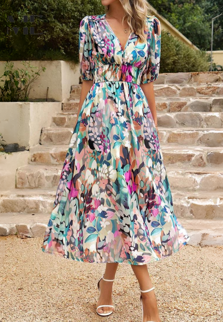 Evangeline | Women's Floral Midi Dress