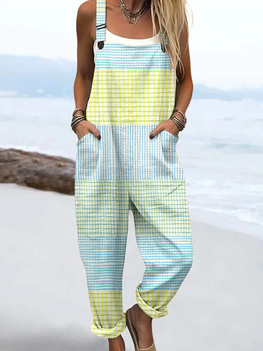 Margot | Linen Wide Leg Jumpsuit with Adjustable Straps