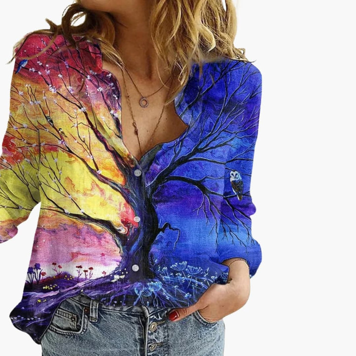 Drusilla | Women's V-Neck Printed Blouse