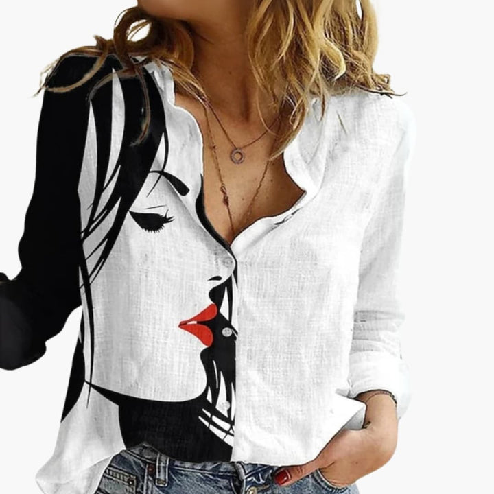 Drusilla | Women's V-Neck Printed Blouse
