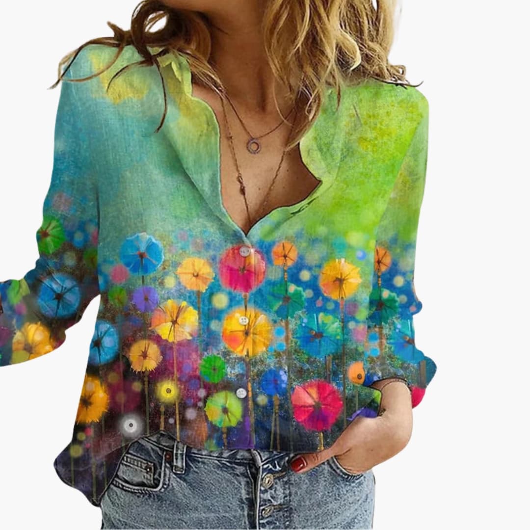 Drusilla | Women's V-Neck Printed Blouse