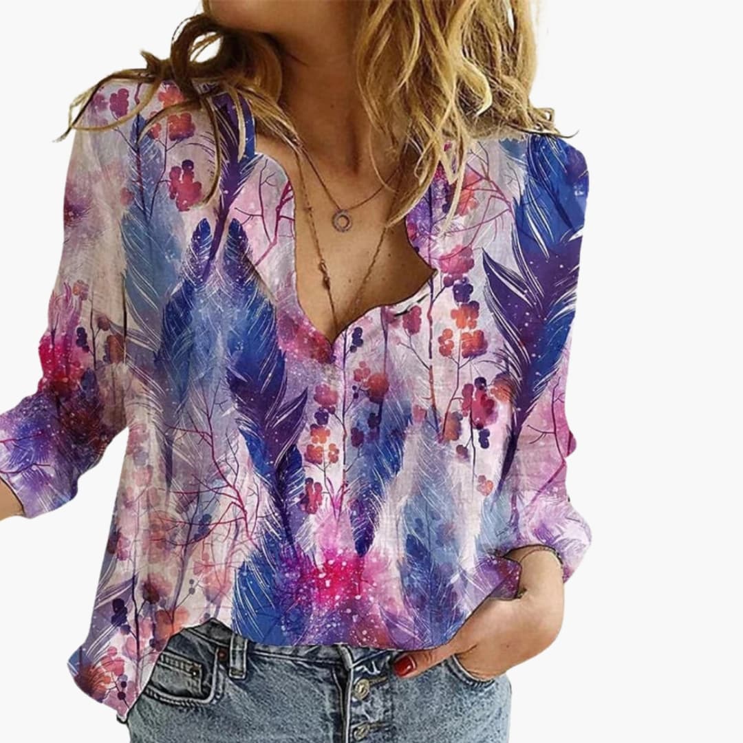 Drusilla | Women's V-Neck Printed Blouse