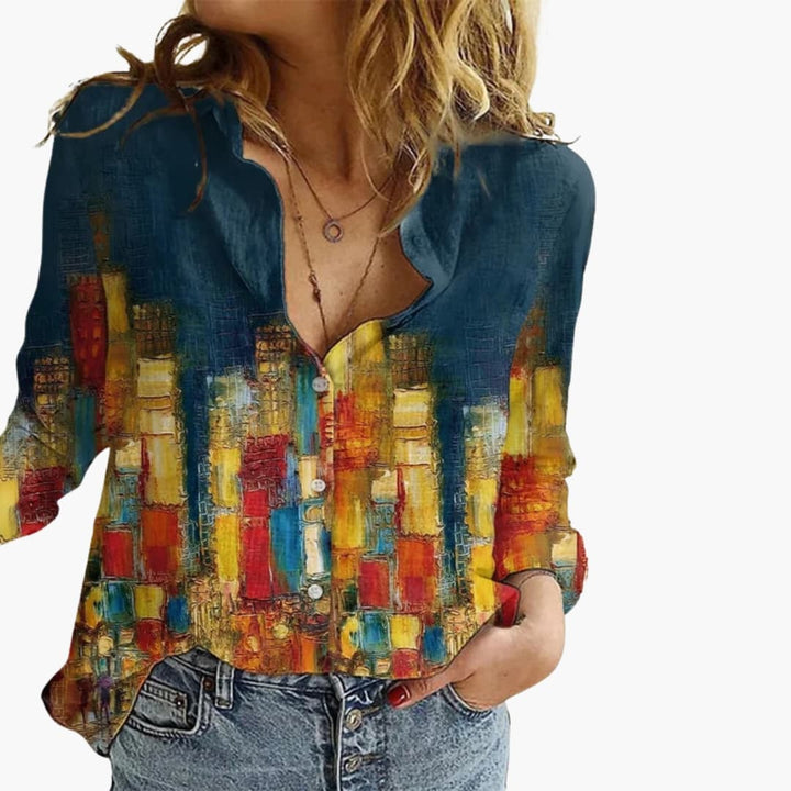Drusilla | Women's V-Neck Printed Blouse