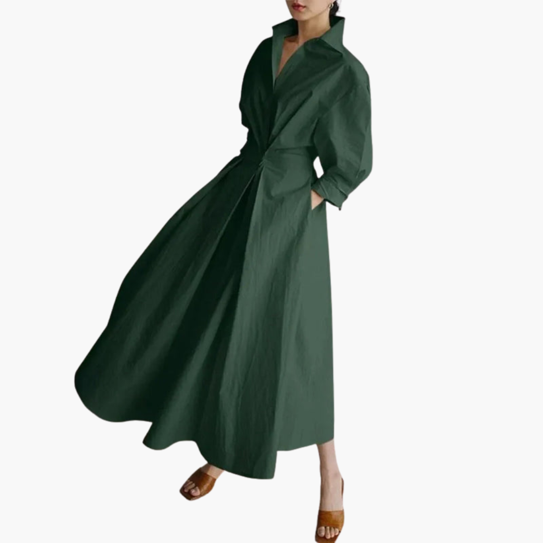 Edelweiss | Women's Long Button Front Shirt Dress