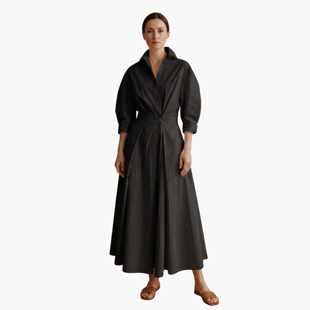 Edelweiss | Women's Long Button Front Shirt Dress