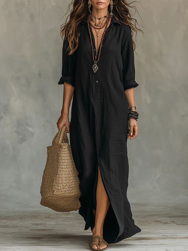 Noelle | Button Front Maxi Dress