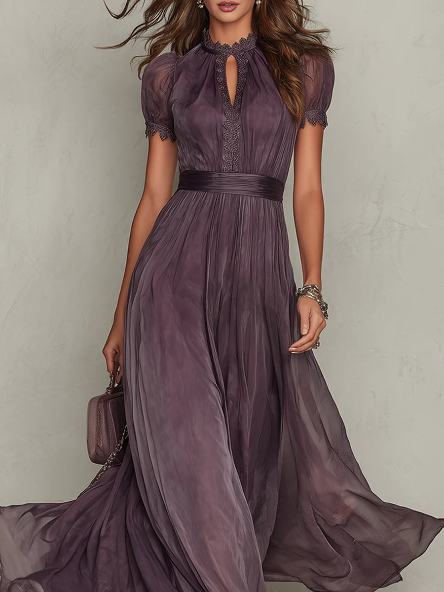 Celestine | Chiffon Keyhole Maxi Dress