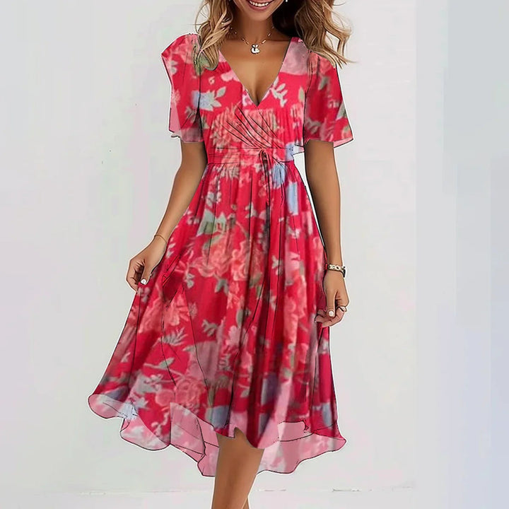 Estefania | Women's Floral Wrap Midi Dress