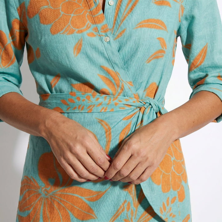Hazel | Striped Long Sleeve Wrap Midi Dress