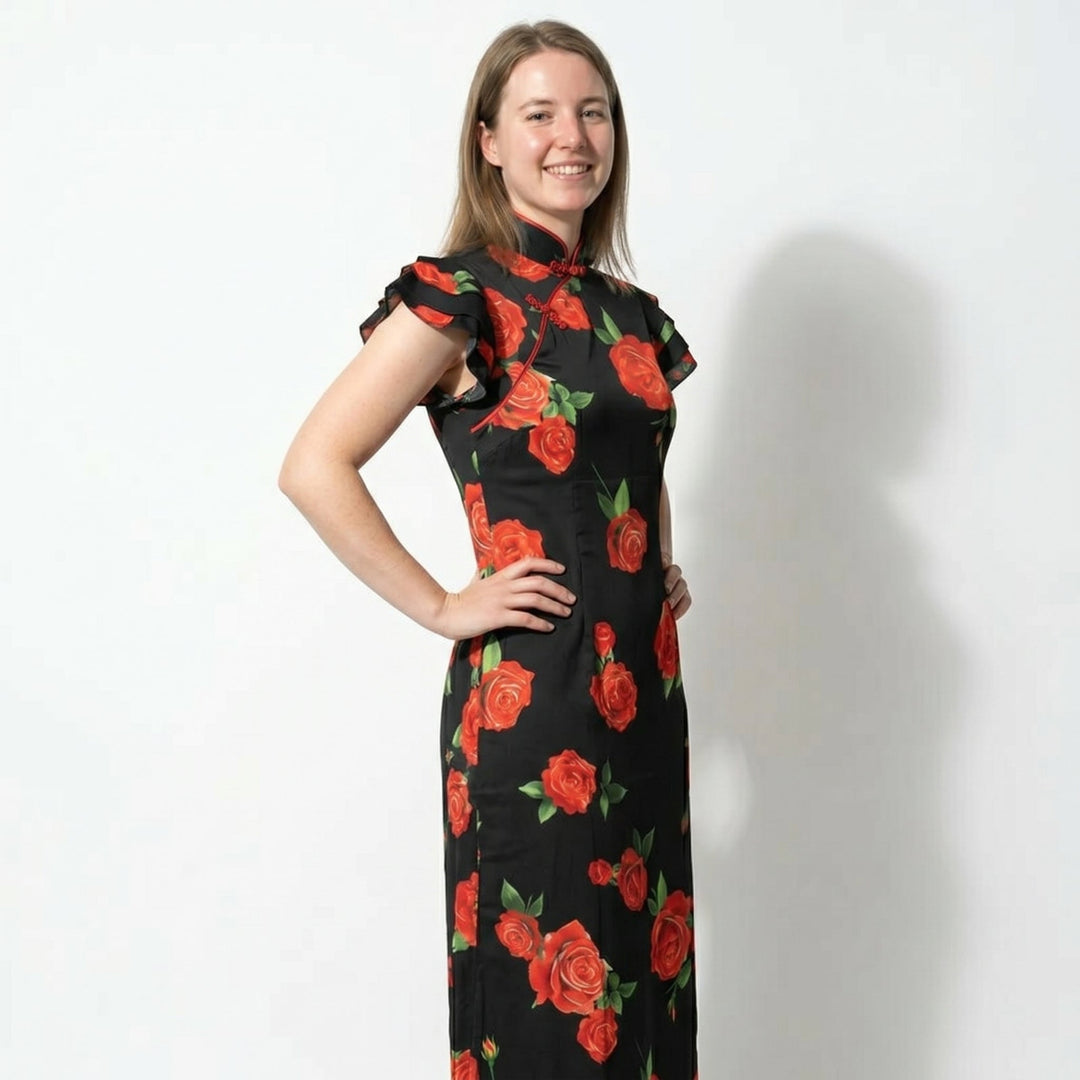 Sienna | Floral Maxi Dress with Ruffle Sleeves