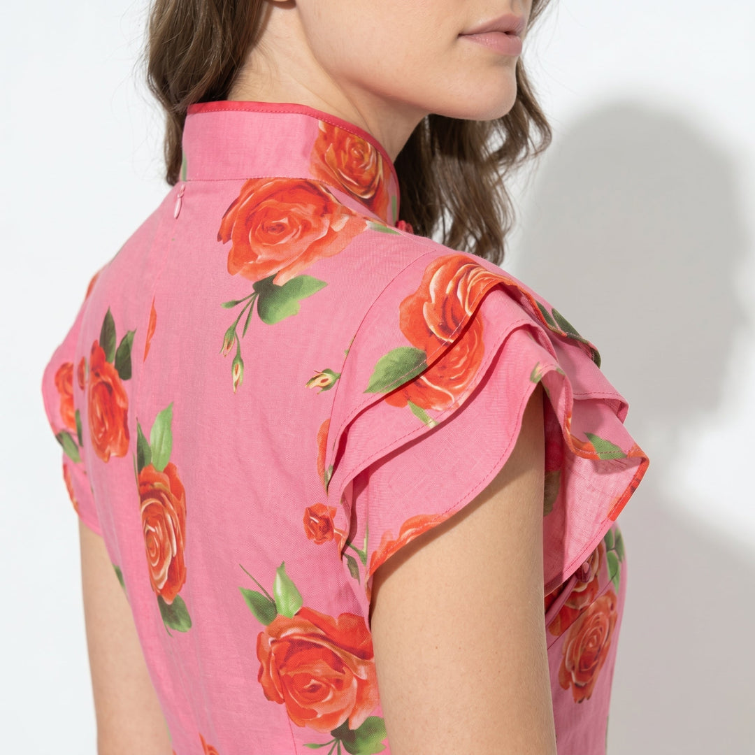 Sienna | Floral Maxi Dress with Ruffle Sleeves