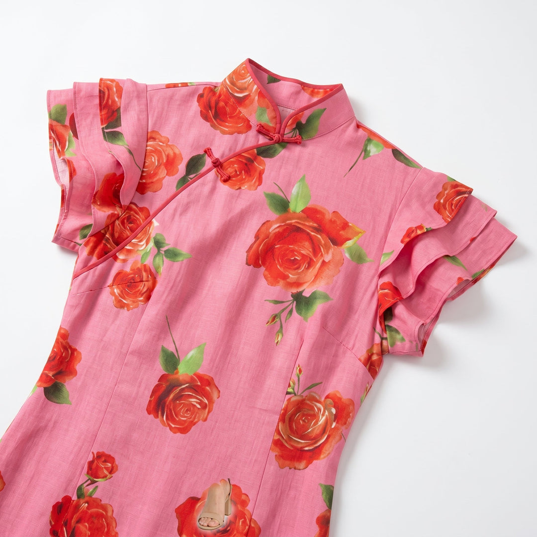 Sienna | Floral Maxi Dress with Ruffle Sleeves