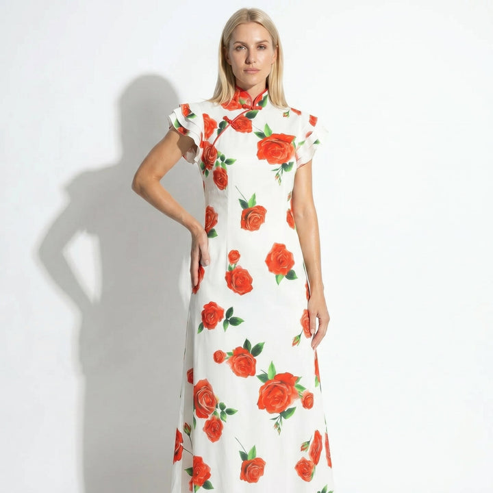 Sienna | Floral Maxi Dress with Ruffle Sleeves