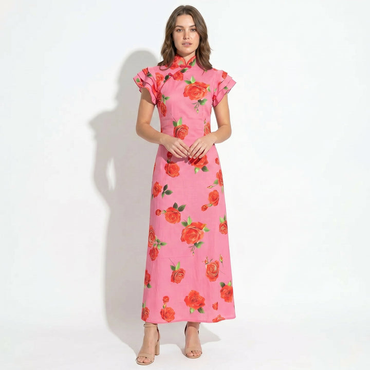 Sienna | Floral Maxi Dress with Ruffle Sleeves