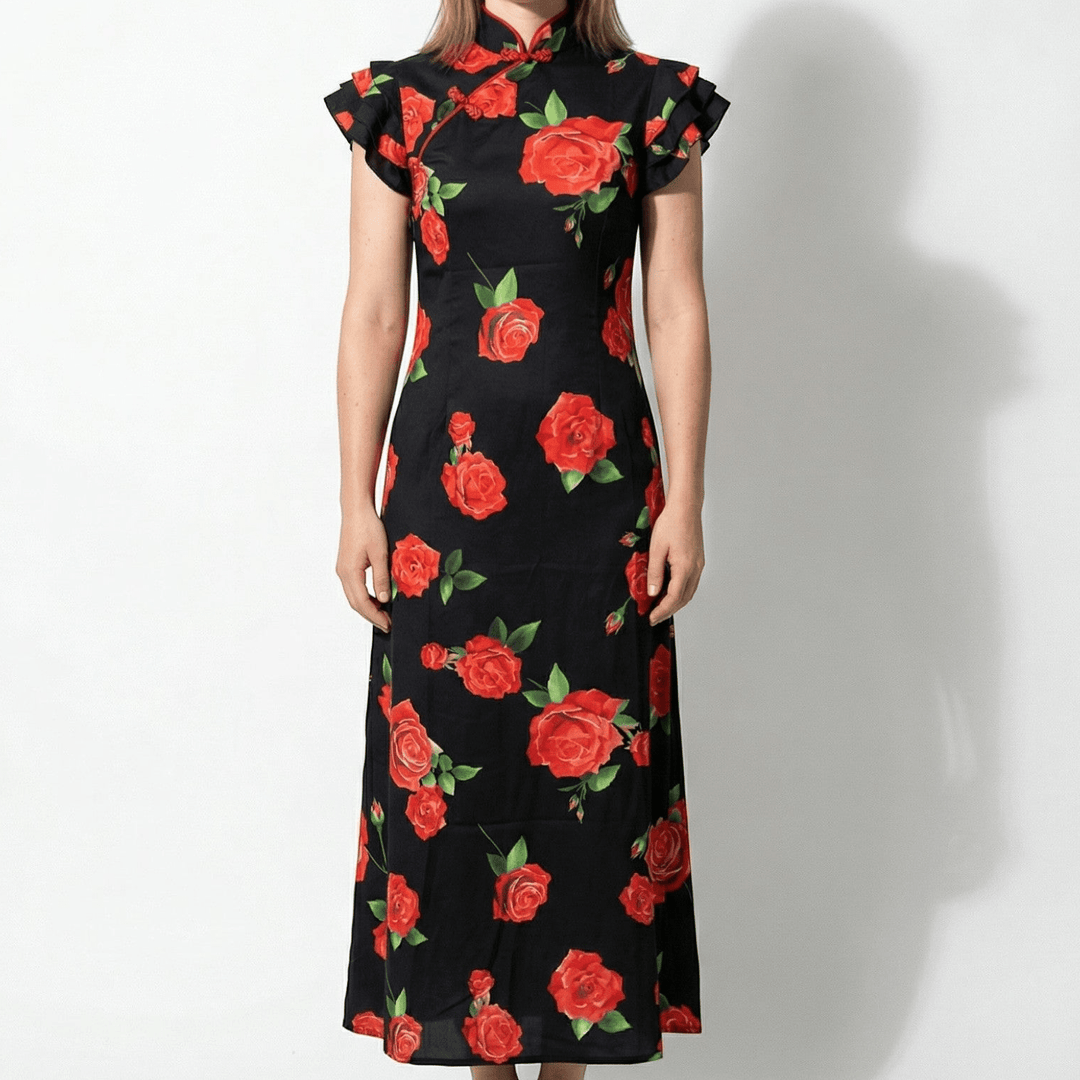 Sienna | Floral Maxi Dress with Ruffle Sleeves