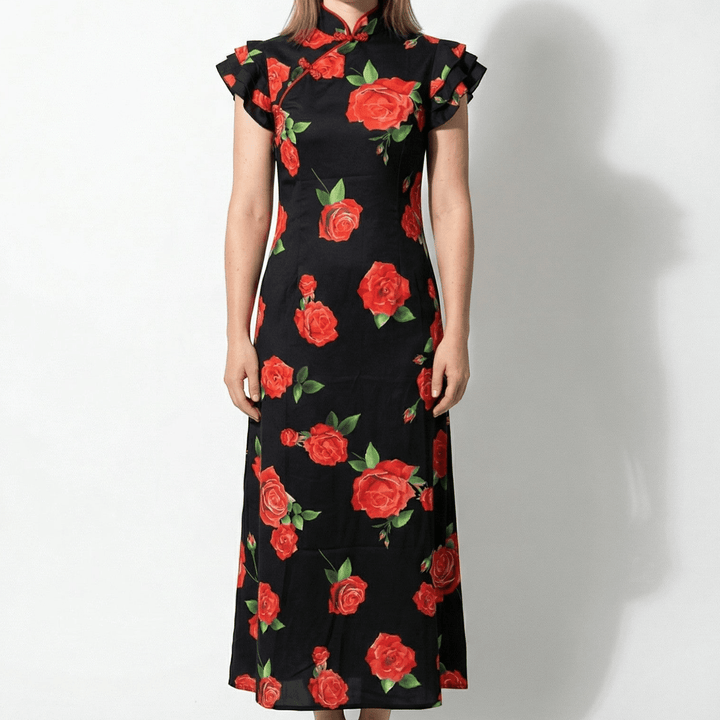 Sienna | Floral Maxi Dress with Ruffle Sleeves