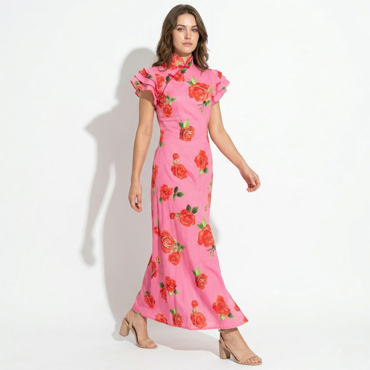 Sienna | Floral Maxi Dress with Ruffle Sleeves