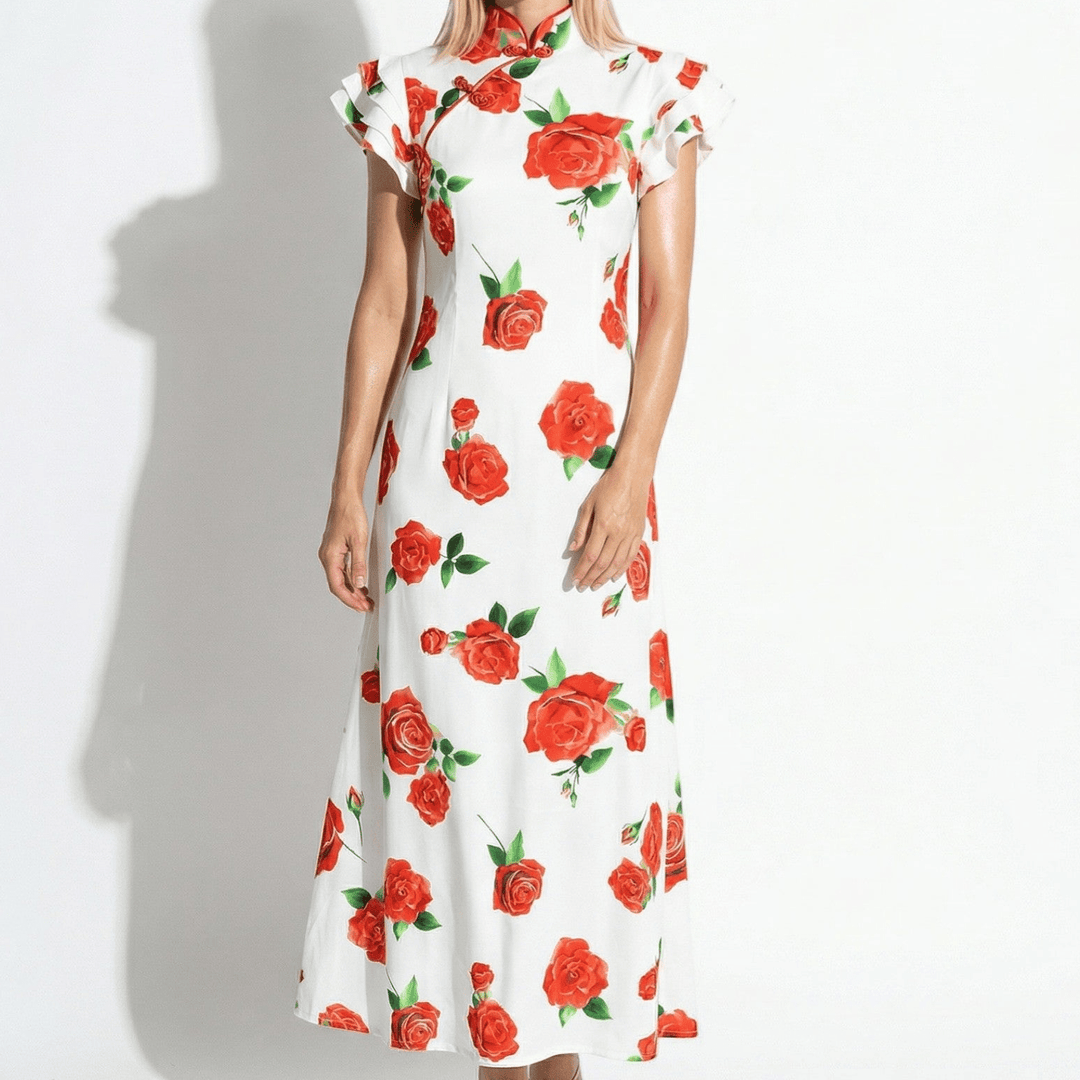 Sienna | Floral Maxi Dress with Ruffle Sleeves