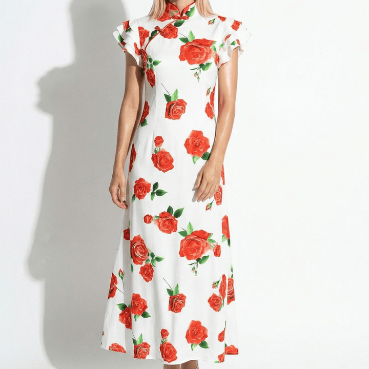 Sienna | Floral Maxi Dress with Ruffle Sleeves
