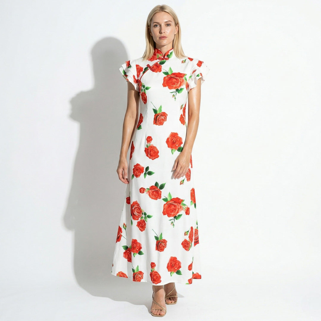 Sienna | Floral Maxi Dress with Ruffle Sleeves