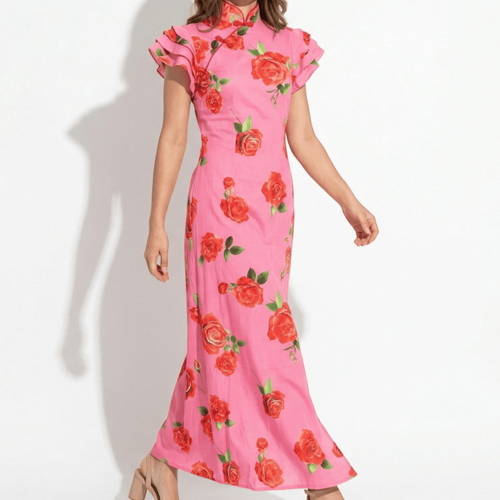Sienna | Floral Maxi Dress with Ruffle Sleeves