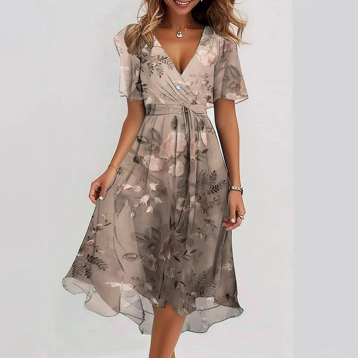 Estefania | Women's Floral Wrap Midi Dress