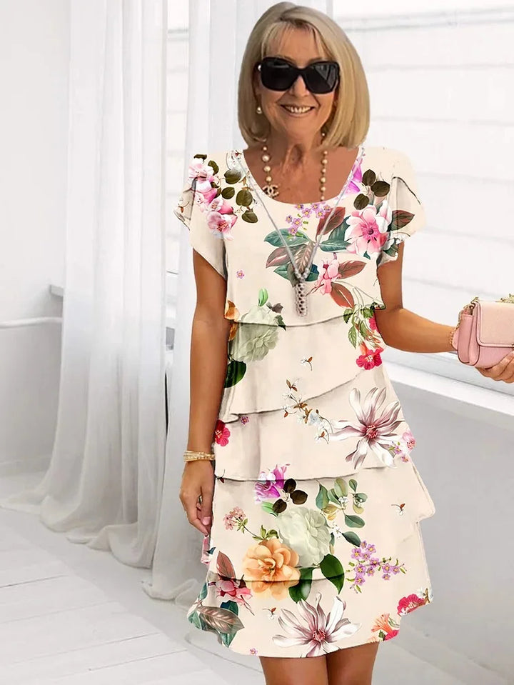 Aurora | Ruffled Floral Midi Dress