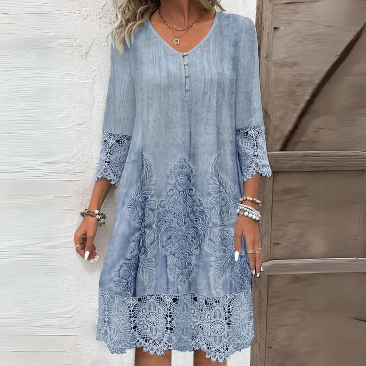 Harriet | Floral Embroidered Midi Dress
