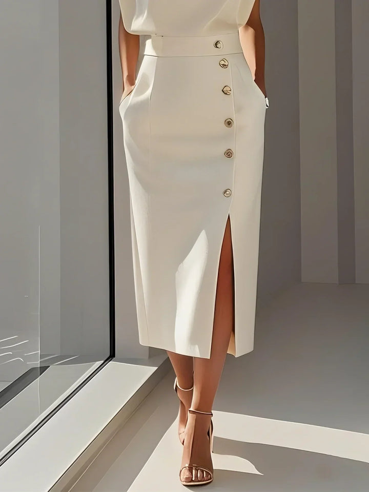 Hazel | Women's Button Detail Midi Dress