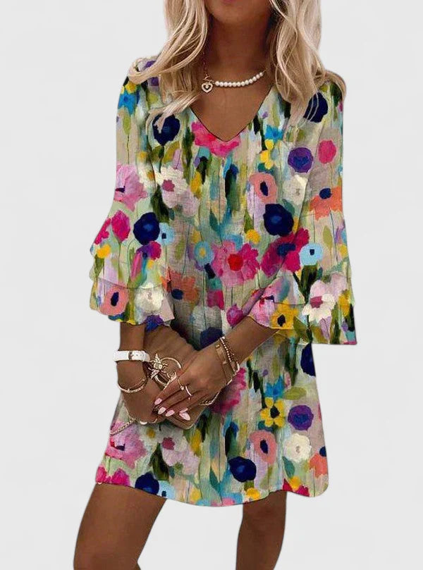 Lavinia | V-Neck Floral Mini Dress